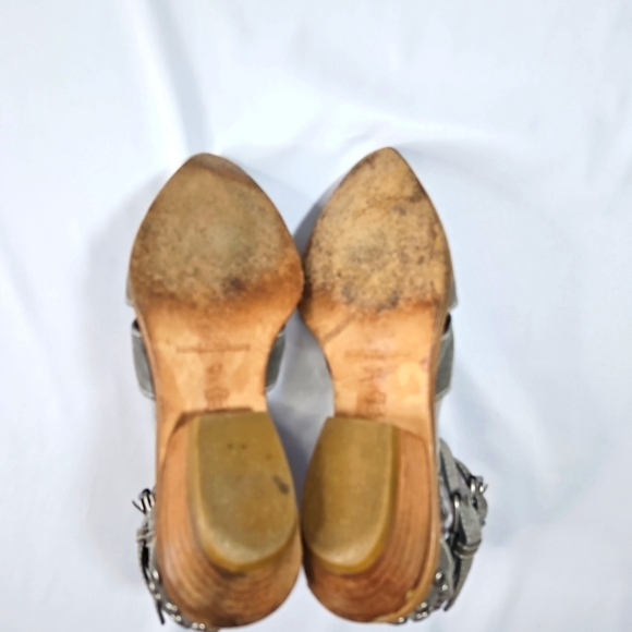 Alexander Wang Gray Studded Ankle Strap Gladiator Sandals Size 37 - Picture 8 of 8